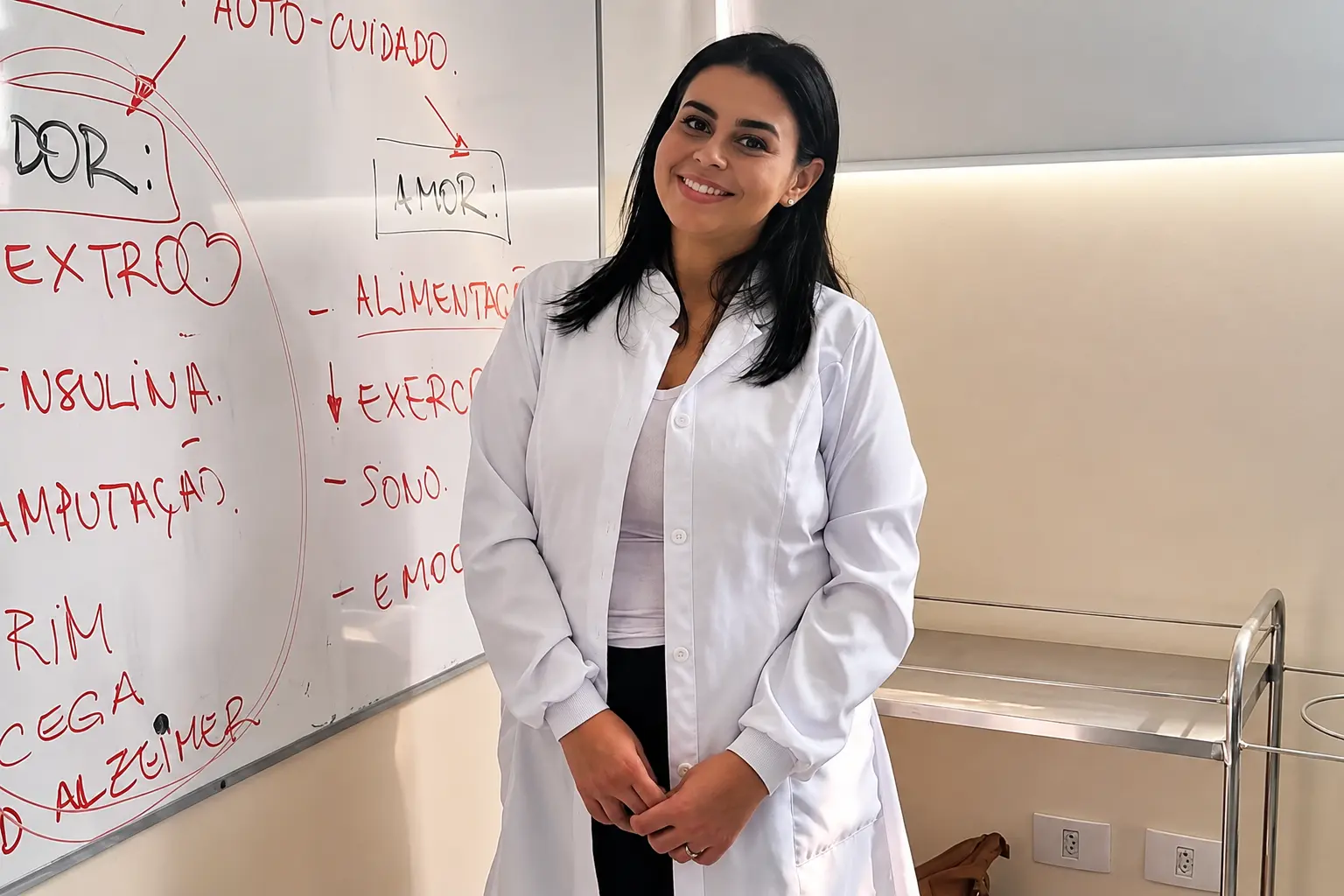Gabriela Miranda palestrando para um grupo