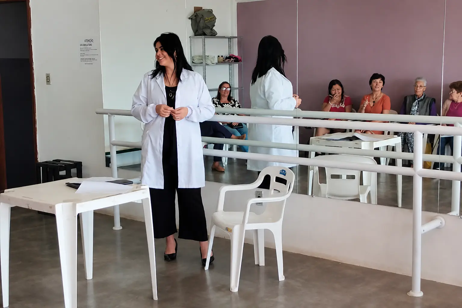 Palestra de reeducação alimentar com a Gabriela